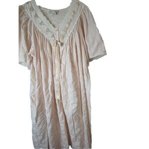 Vintage‎ Komar Women's Nightgown Robe Housecoat Pink Sz L Made USA Cottagecore
